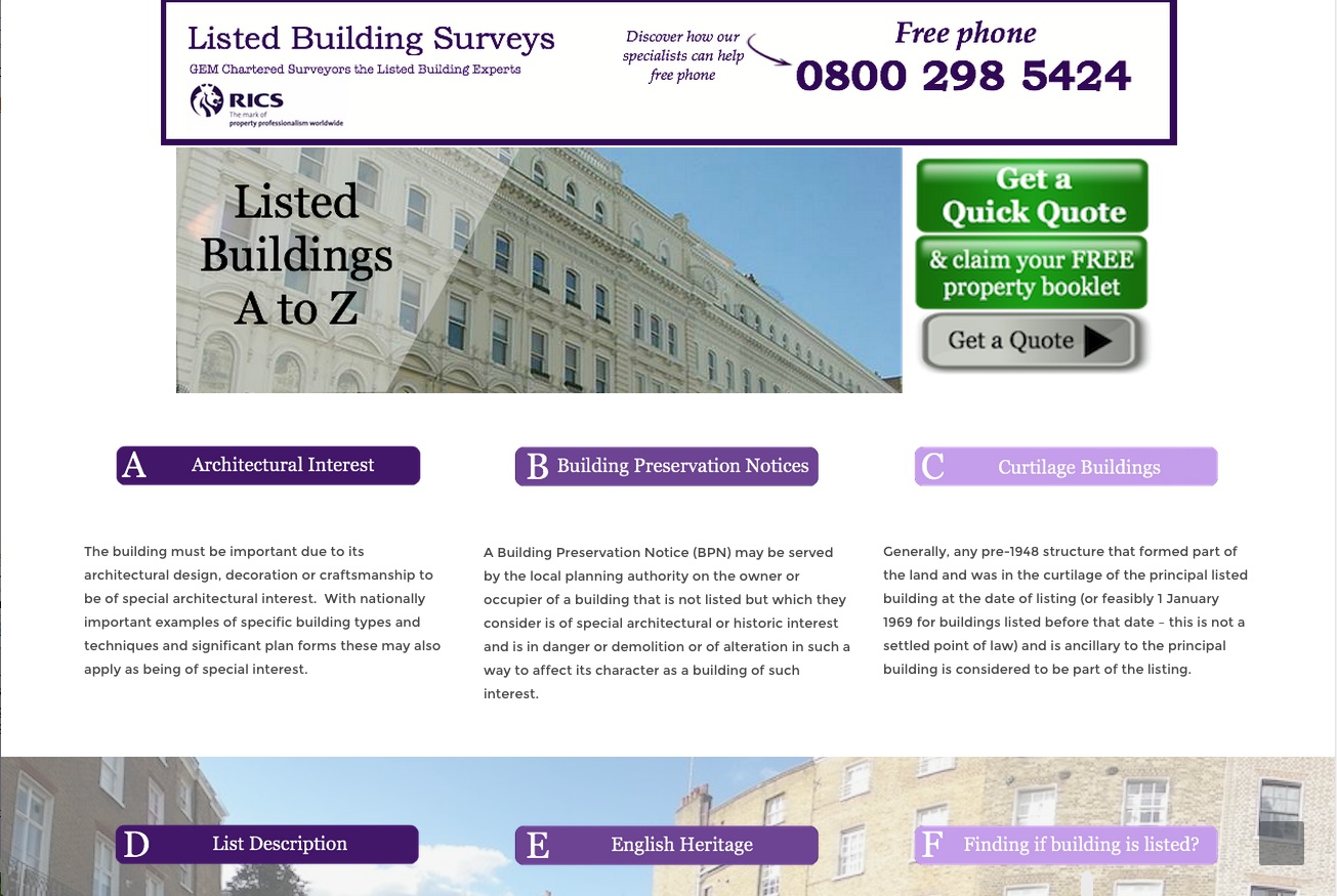 BritishListedBuildingSurveyor.com - A to Z Listed Buildings